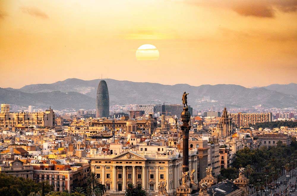 Barcelona during sunset